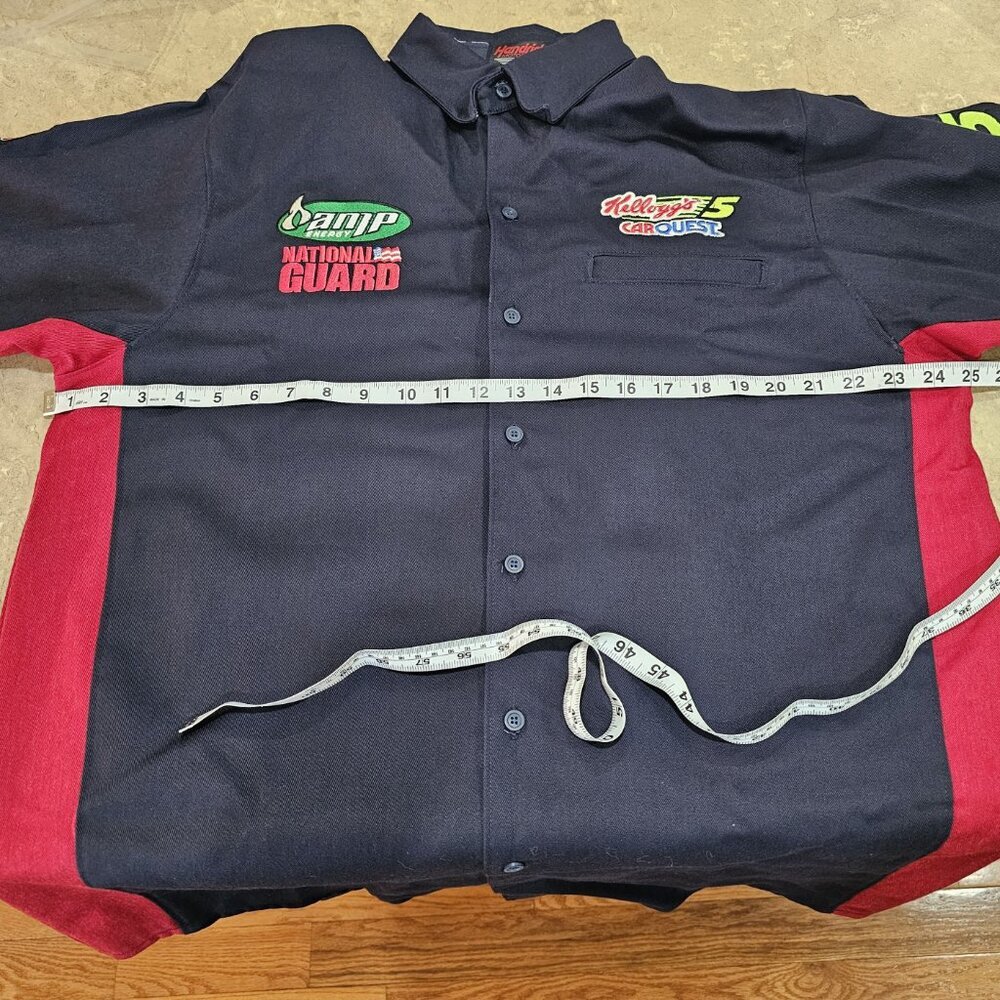 Men's Westex Hendrick Motorsports Button Up Uniform Shirt Navy Blue/Red Size M - Picture 9 of 11